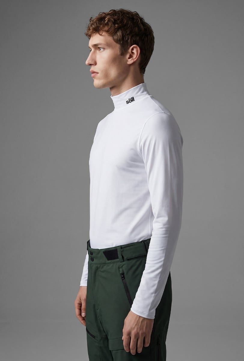 Capa base térmica de esquí para hombre Söll TURTLENECK White – vista lateral - 2