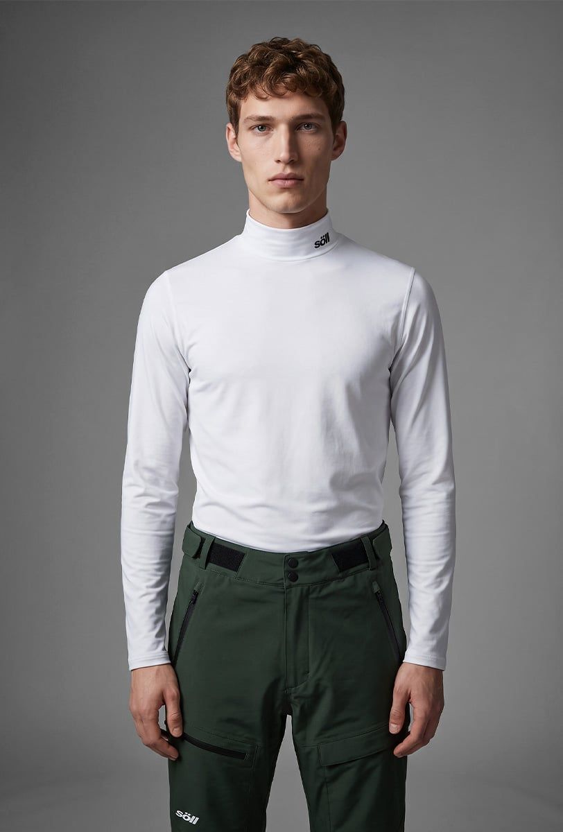 Capa base térmica de esquí para hombre Söll TURTLENECK White – primer plano - 3
