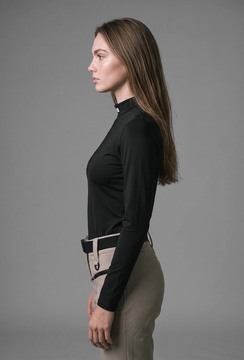 Capa base térmica de esquí para mujer Söll TURTLENECK Black – vista lateral - 2