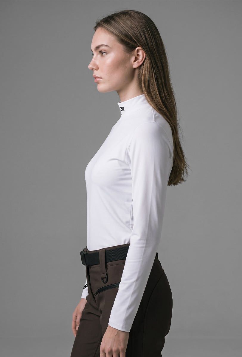 Capa base térmica de esquí para mujer Söll TURTLENECK White – vista lateral - 3