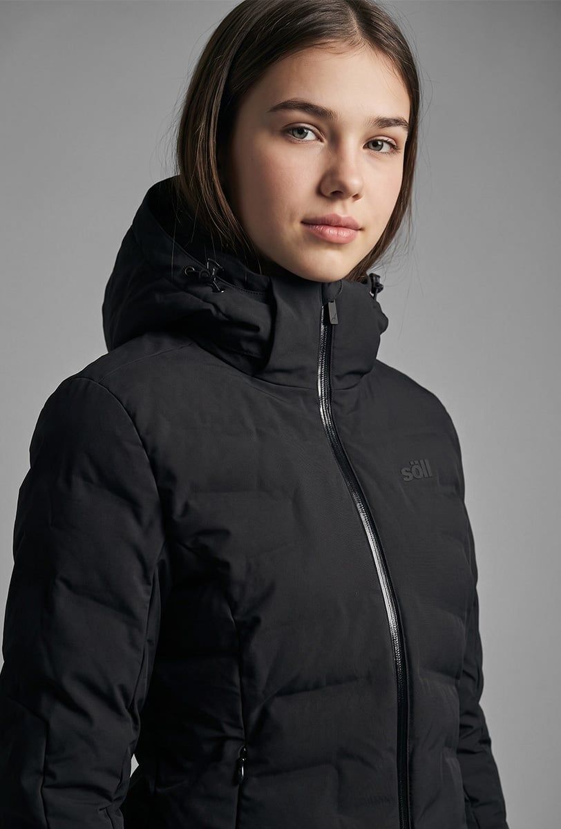 Chaqueta de esquí niña Söll ABSOLUTE Black – primer plano - 4