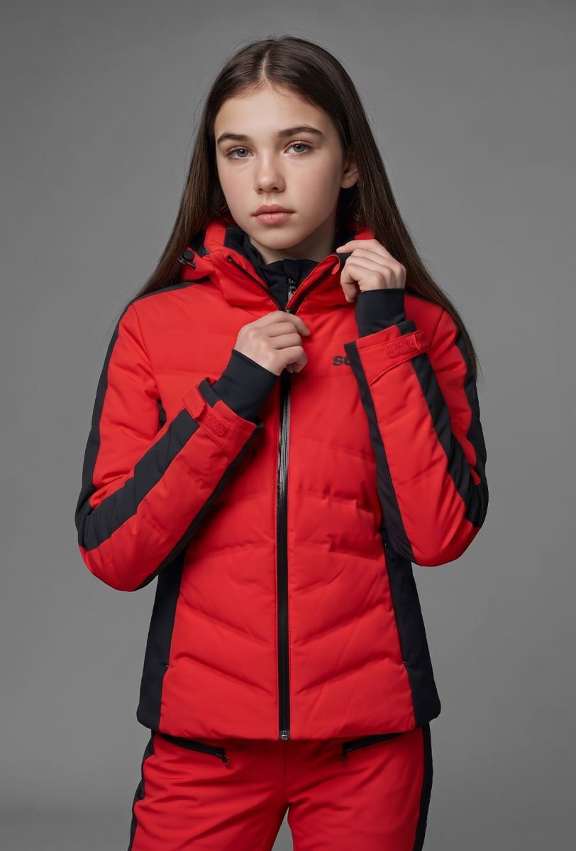 Chaqueta de esquí niña Söll ABSOLUTE Red – primer plano - 2