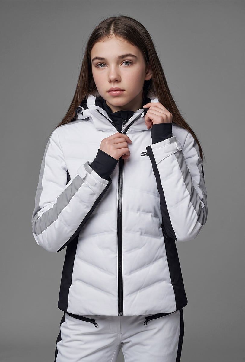 Chaqueta de esquí niña Söll ABSOLUTE White – primer plano - 3