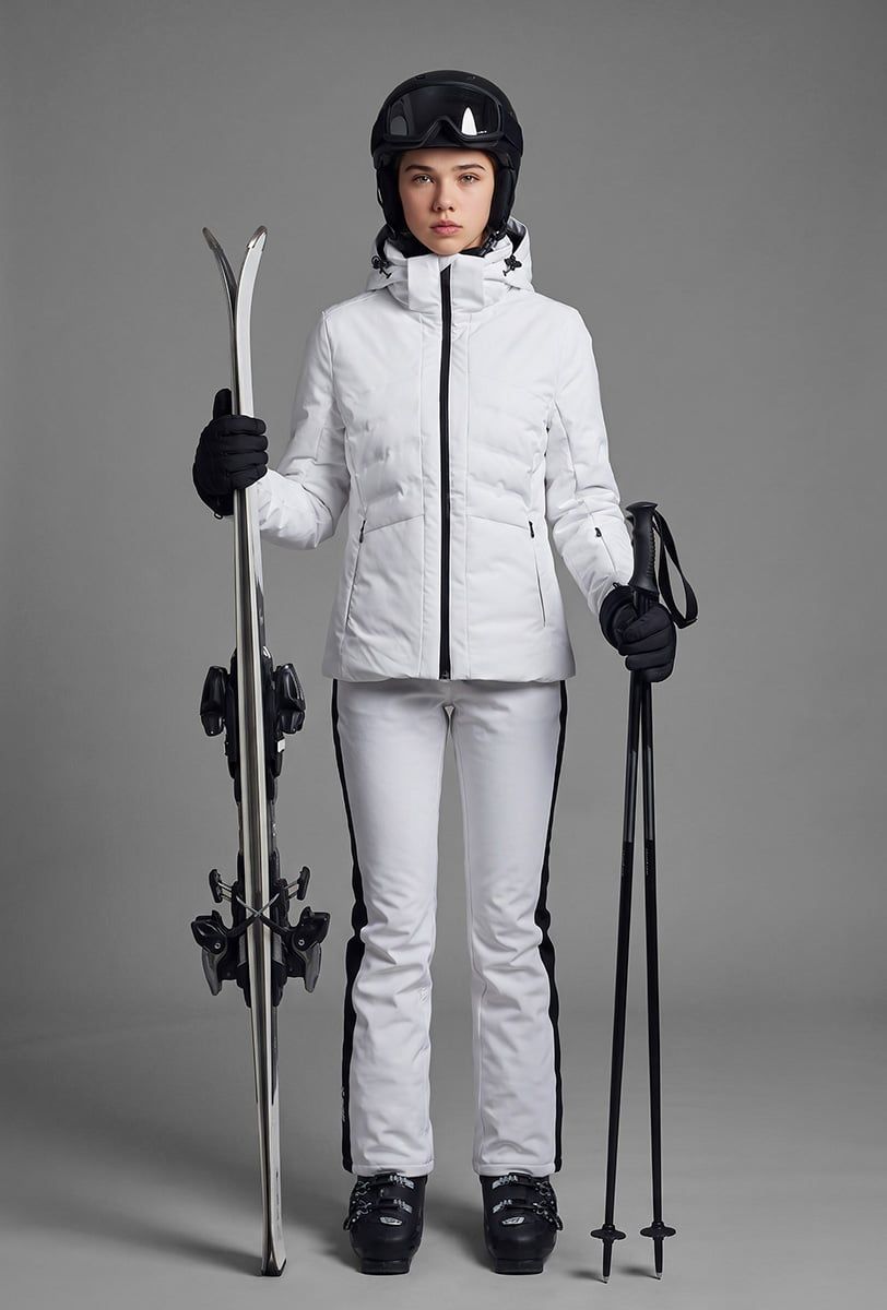 Chaqueta de esquí niña Söll MATRIX White – con esquís - 2