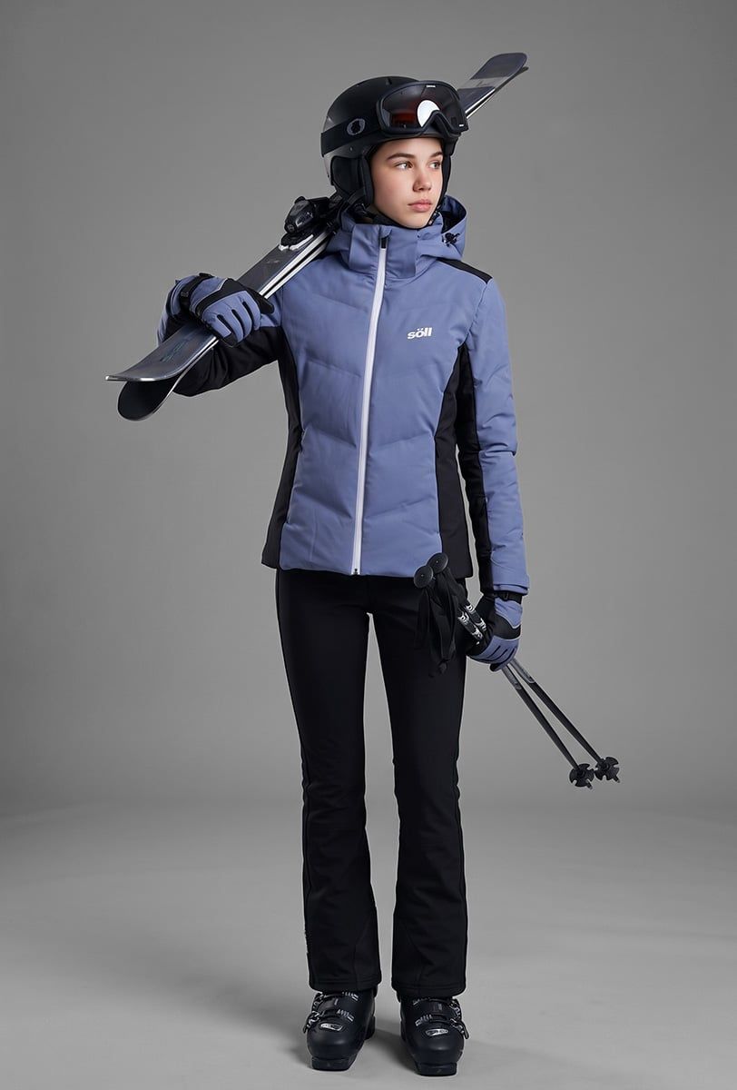 Chaqueta de esquí niña Söll MOTION Moonlight Blue – con esquís - 4