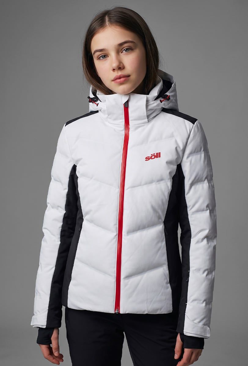 Chaqueta de esquí niña Söll MOTION White – primer plano - 2