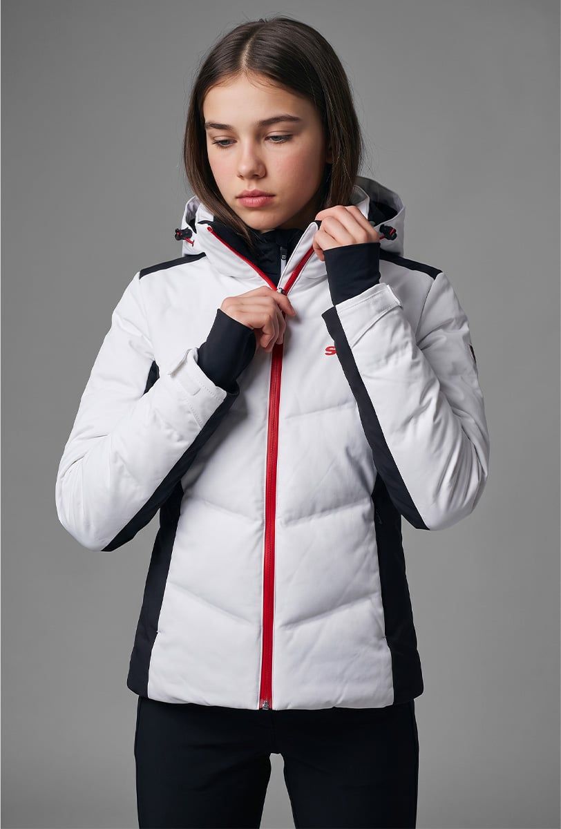 Chaqueta de esquí niña Söll MOTION White – primer plano - 4
