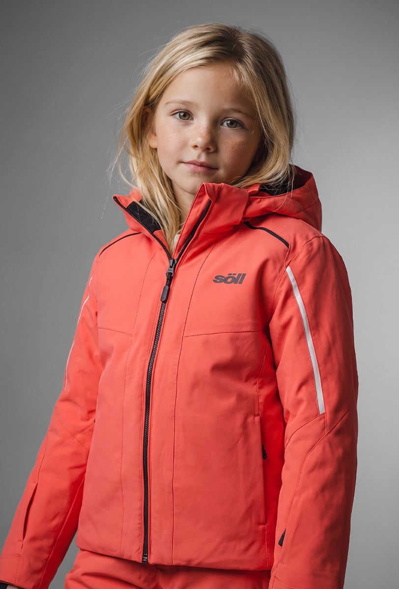 Chaqueta de esquí infantil Söll RASCH Coral – primer plano - 2