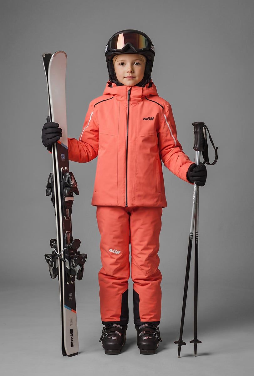 Chaqueta de esquí infantil Söll RASCH Coral – con esquís - 4