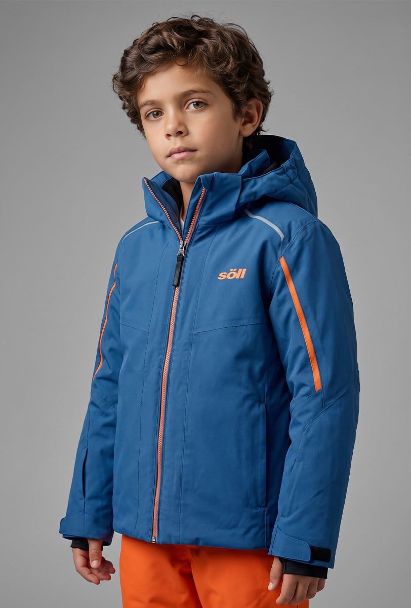 Chaqueta de esquí infantil Söll RASCH Petrol – primer plano - 4