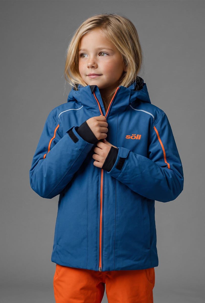 Chaqueta de esquí infantil Söll RASCH Petrol – primer plano - 5