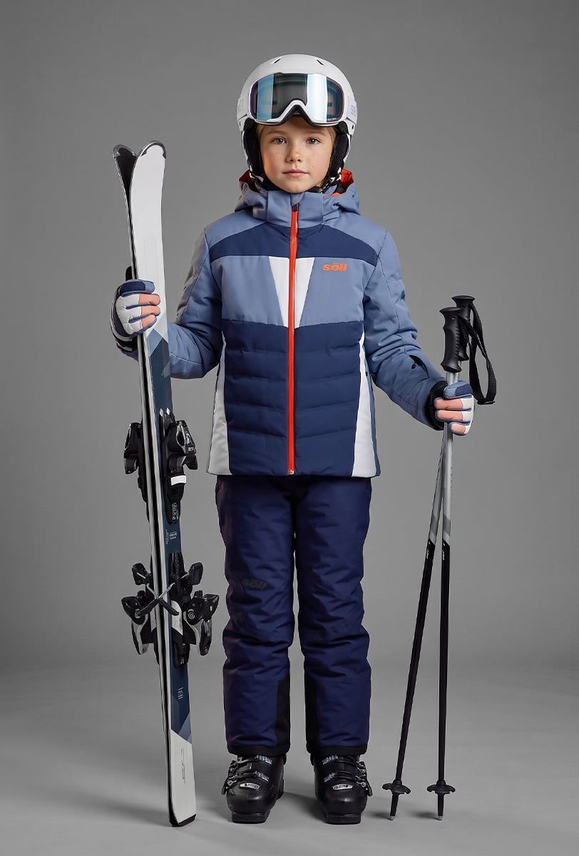 Chaqueta de esquí infantil Söll SYCLONE Moonlight Blue – con esquís - 2