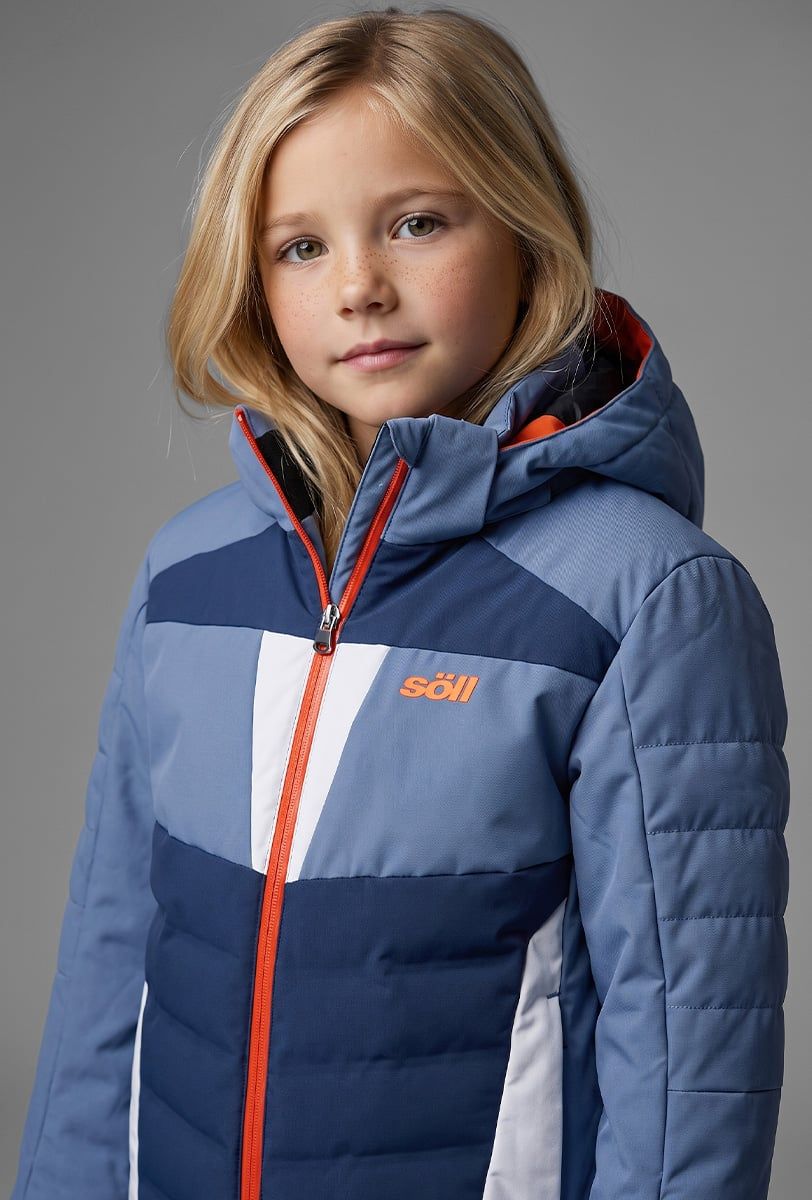 Chaqueta de esquí infantil Söll SYCLONE Moonlight Blue – primer plano - 3