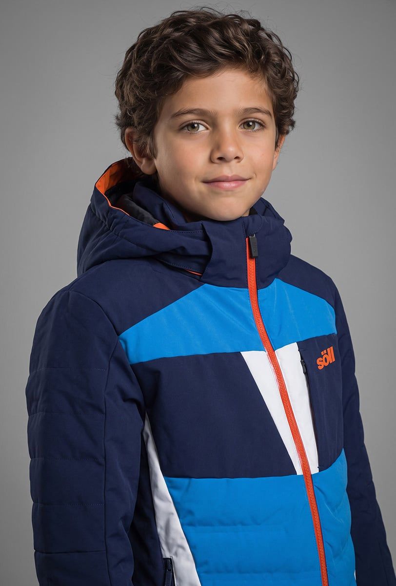 Chaqueta de esquí infantil Söll SYCLONE Navy – primer plano - 2