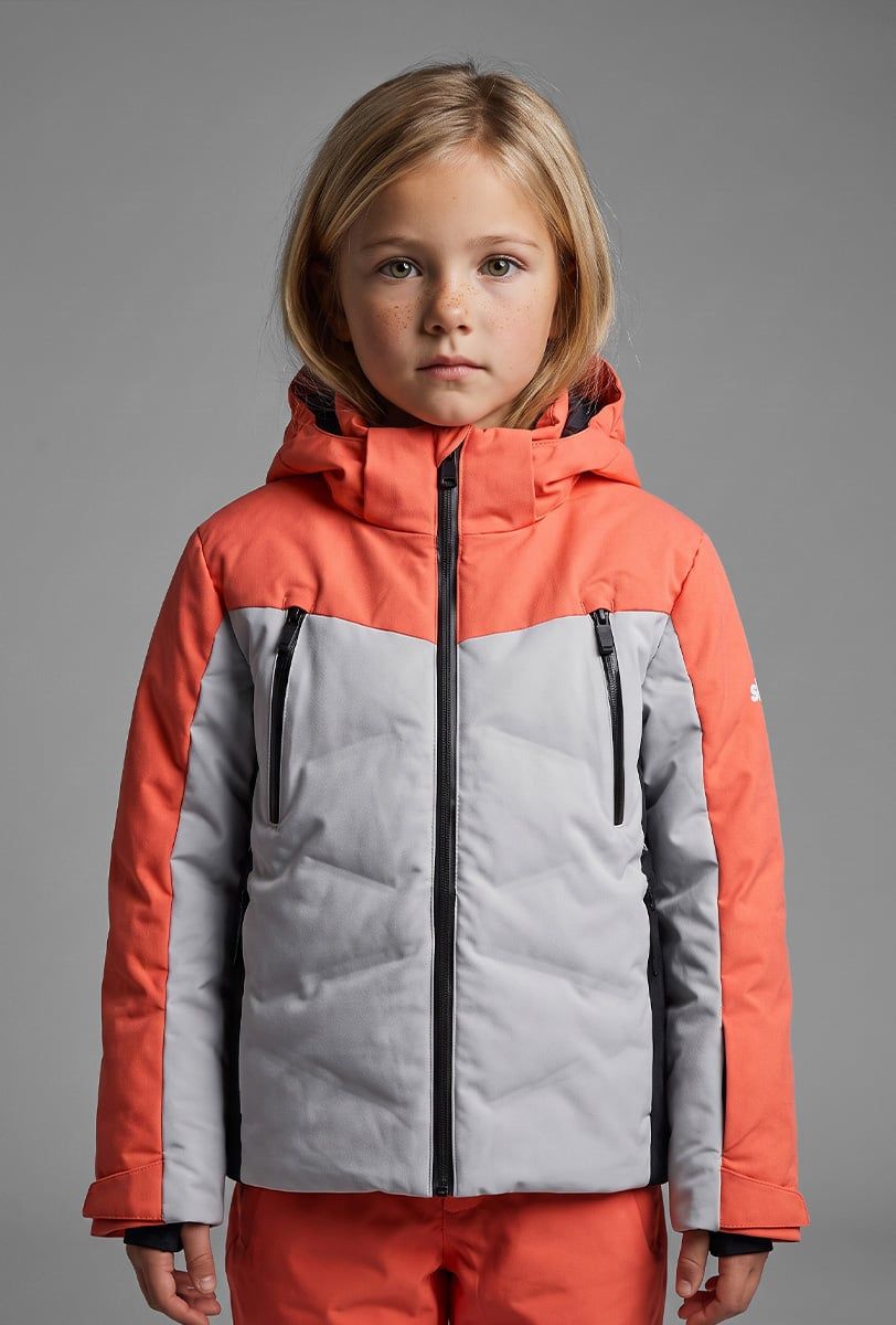 Chaqueta de esquí infantil Söll TYPHOON II Coral – primer plano - 2