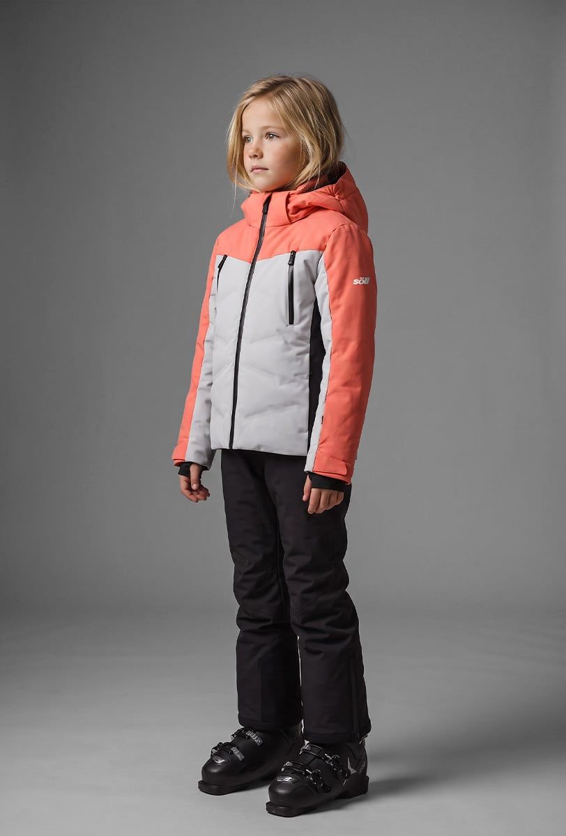 Chaqueta de esquí infantil Söll TYPHOON II Coral – vista lateral - 3