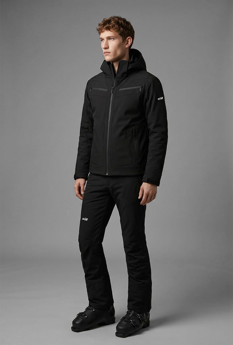 Chaqueta de esquí para hombre Söll RADIUM Caviar Black – vista frontal - 2