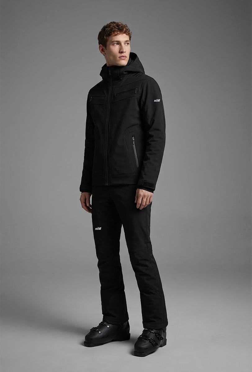 Chaqueta de esquí para hombre Söll RADIUM Caviar Black – vista frontal - 3