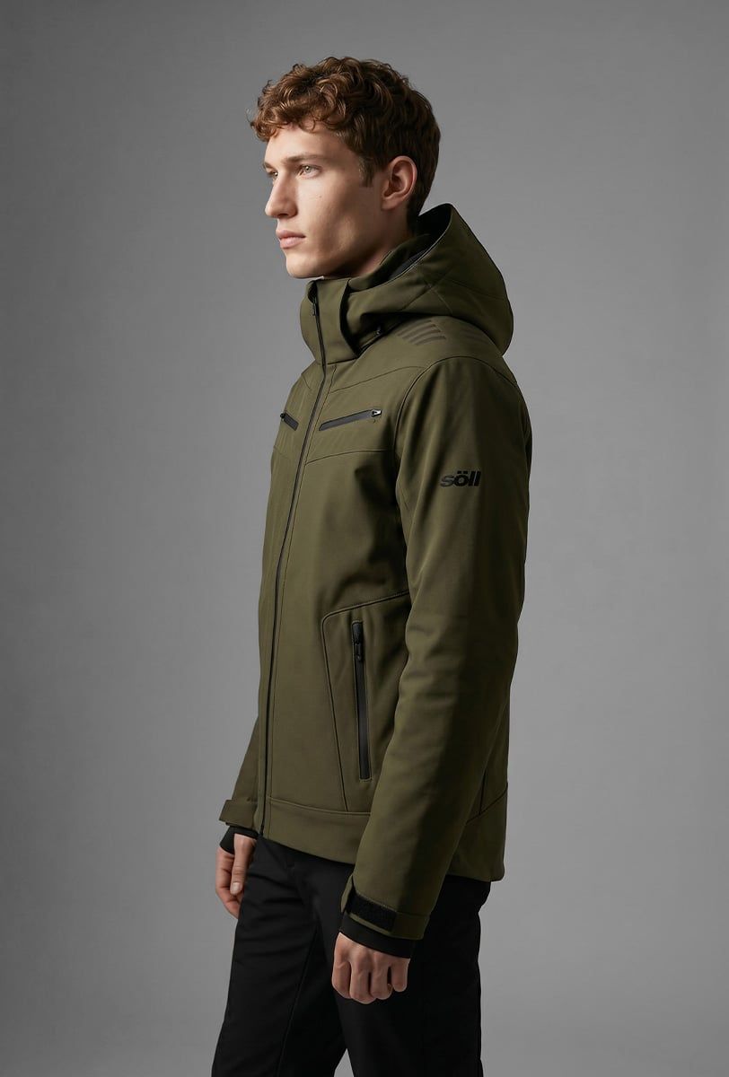 Chaqueta de esquí para hombre Söll RADIUM Dark Olive – vista lateral - 3