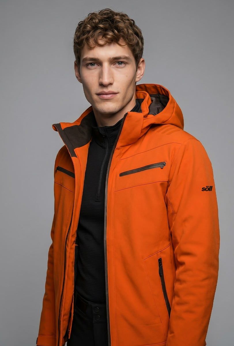 Chaqueta de esquí para hombre Söll RADIUM Gold Flame – primer plano - 2