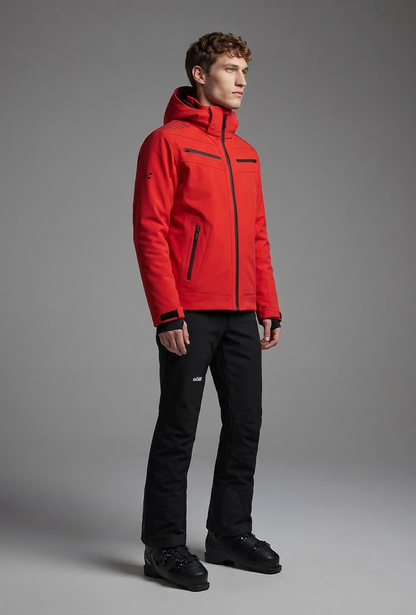 Chaqueta de esquí para hombre Söll RADIUM Red – vista frontal - 4