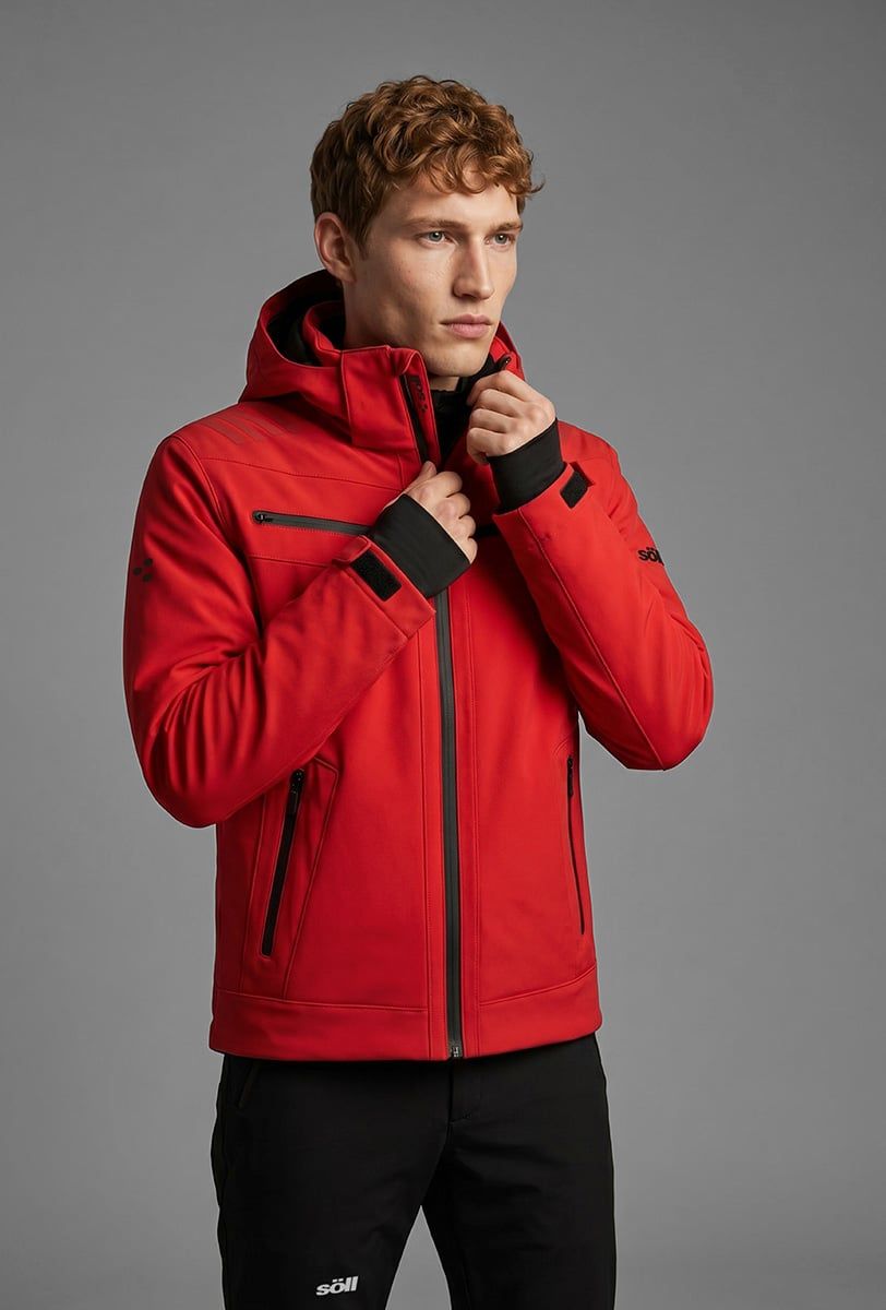 Chaqueta de esquí para hombre Söll RADIUM Red – primer plano - 2
