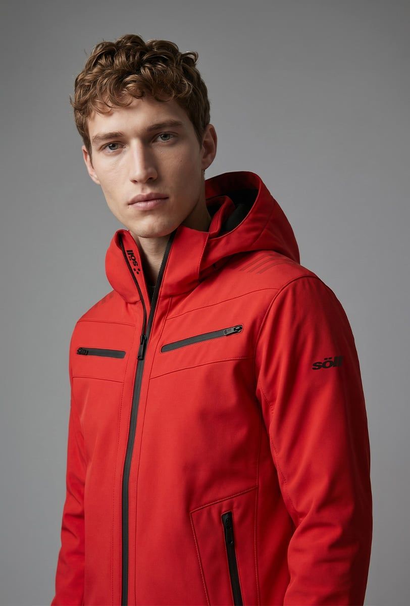 Chaqueta de esquí para hombre Söll RADIUM Red – primer plano - 3
