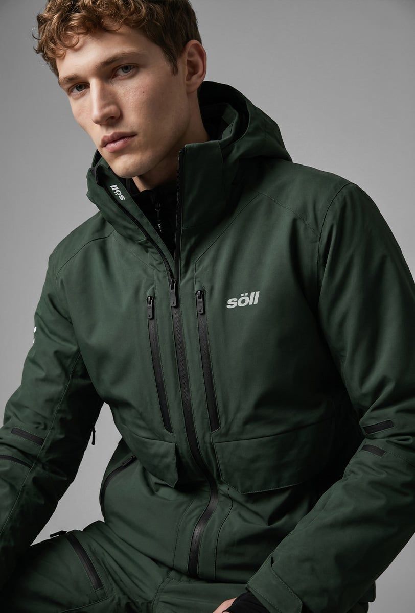 Chaqueta de esquí para hombre Söll RAPTOR Deep Moss – primer plano - 6
