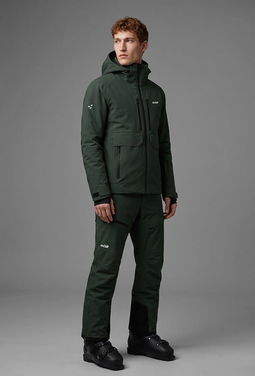 Chaqueta de esquí para hombre Söll RAPTOR Deep Moss – vista frontal - 2