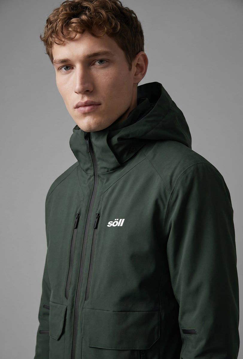 Chaqueta de esquí para hombre Söll RAPTOR Deep Moss – primer plano - 4