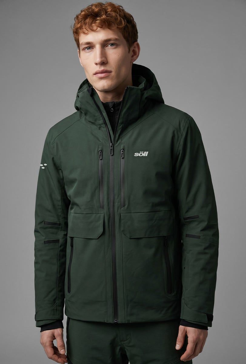 Chaqueta de esquí para hombre Söll RAPTOR Deep Moss – vista frontal - 5
