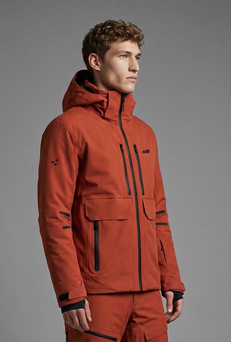 Chaqueta de esquí para hombre Söll RAPTOR Lava Red – primer plano - 5