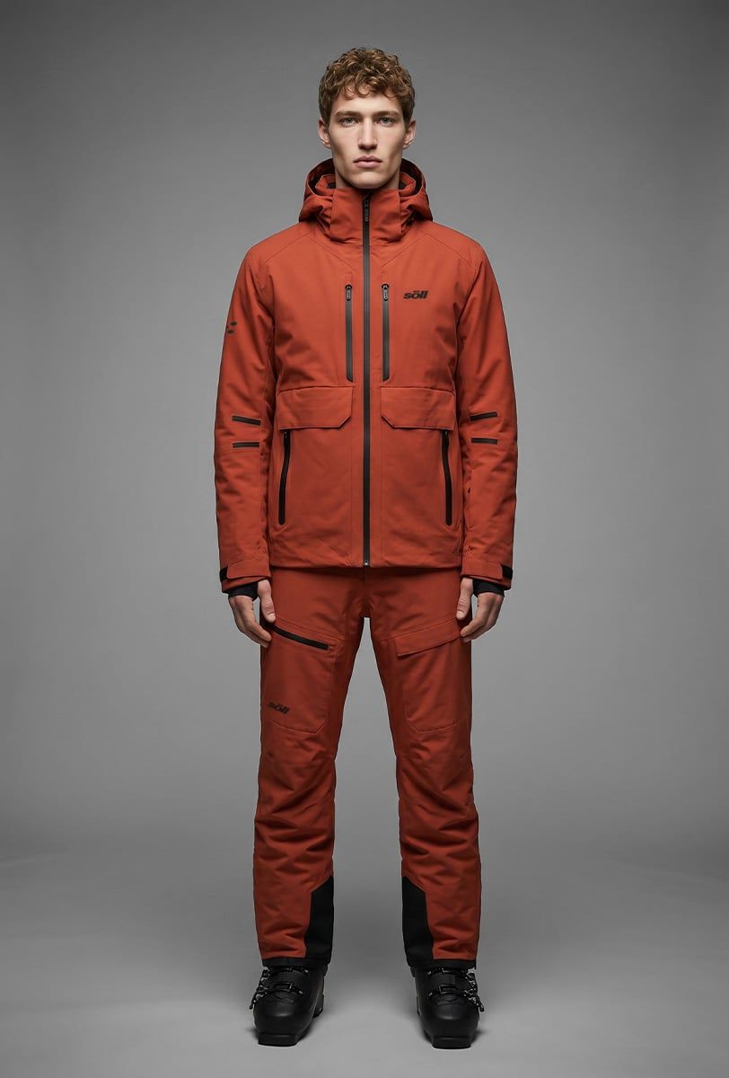 Chaqueta de esquí para hombre Söll RAPTOR Lava Red – vista frontal - 6