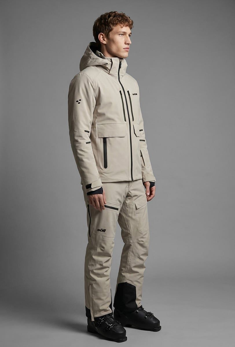 Chaqueta de esquí para hombre Söll RAPTOR Sand – vista lateral - 5