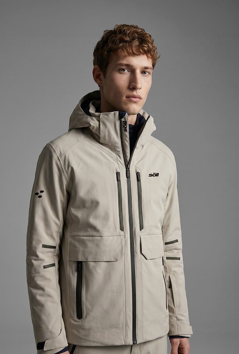 Chaqueta de esquí para hombre Söll RAPTOR Sand – primer plano - 7