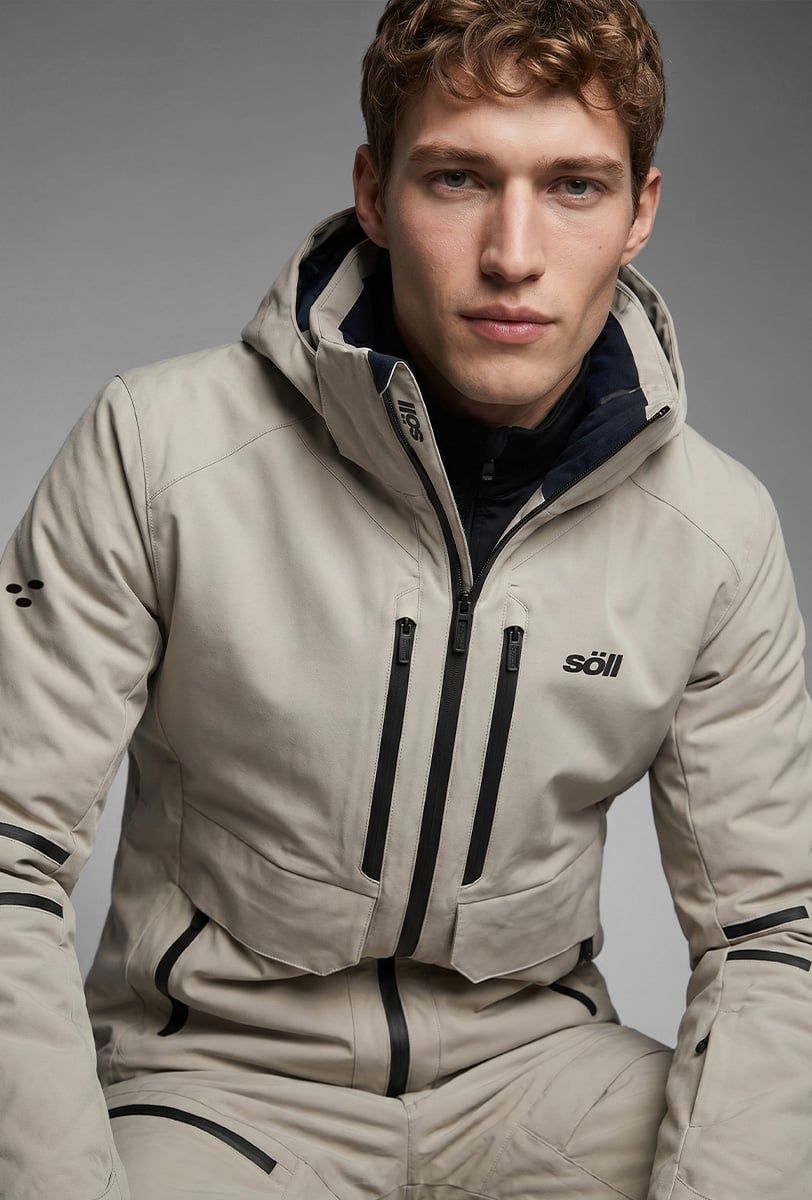Chaqueta de esquí para hombre Söll RAPTOR Sand – primer plano - 2