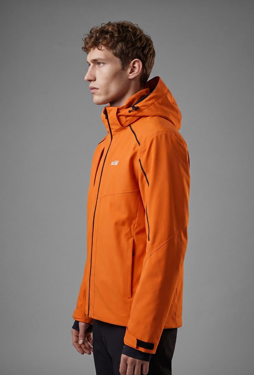 Chaqueta de esquí para hombre Söll RASCH Orange – primer plano - 2