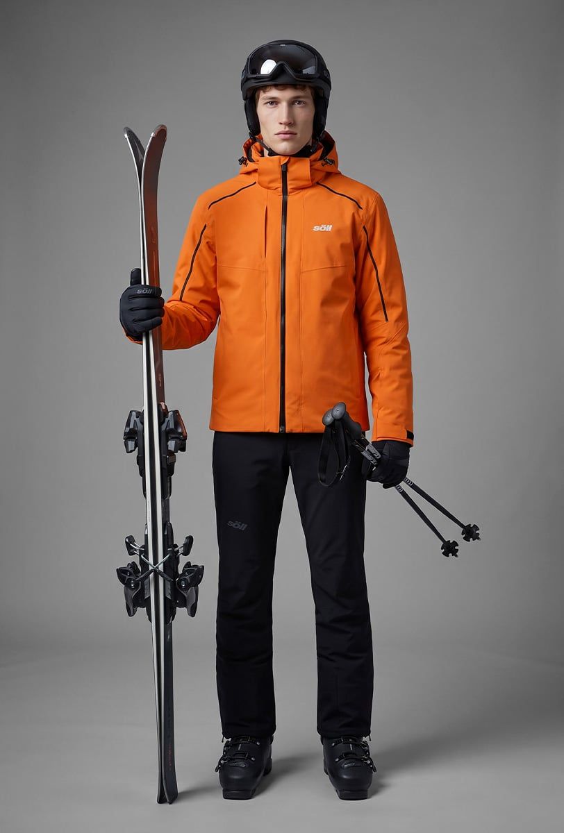 Chaqueta de esquí para hombre Söll RASCH Orange – detalle - 3