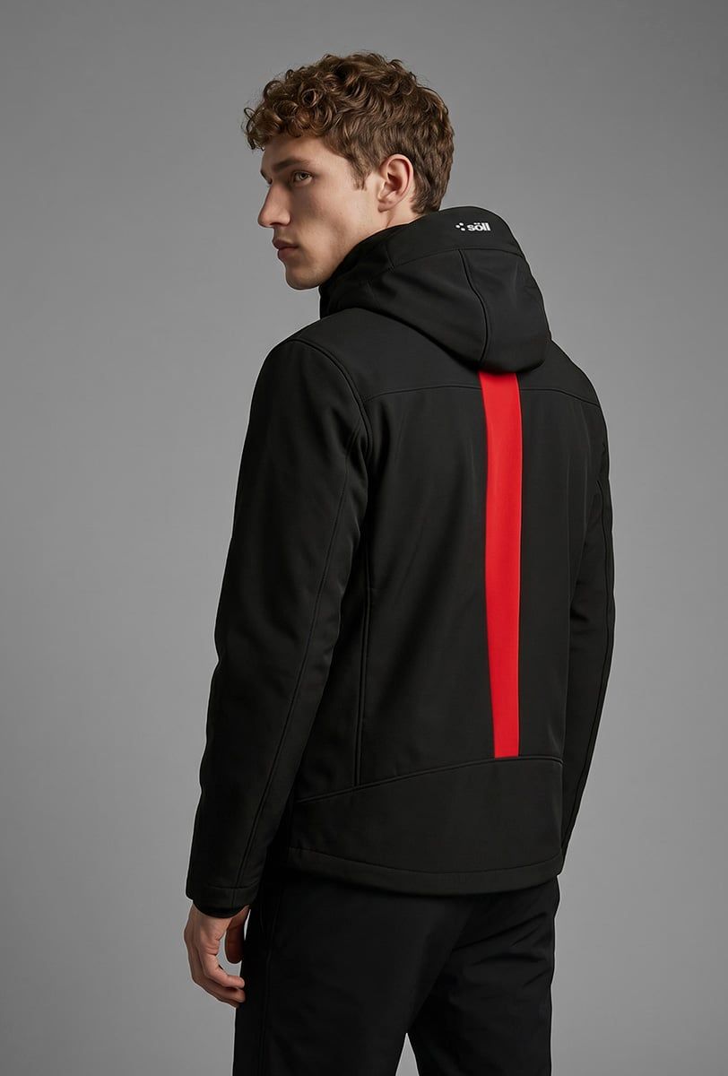Chaqueta de esquí para hombre Söll STORM Caviar Black – detalle 2 - 4