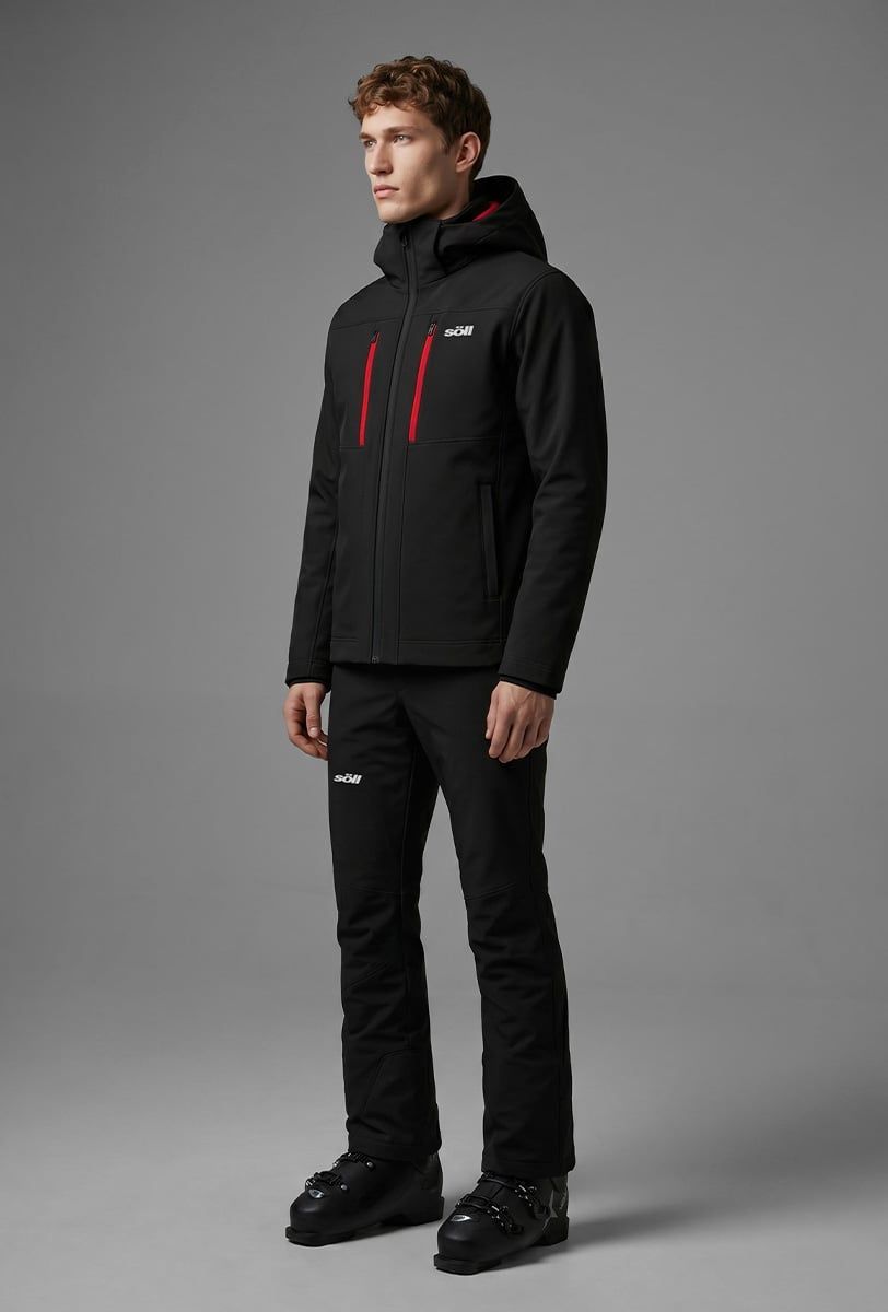 Chaqueta de esquí para hombre Söll STORM Caviar Black – detalle 4 - 6