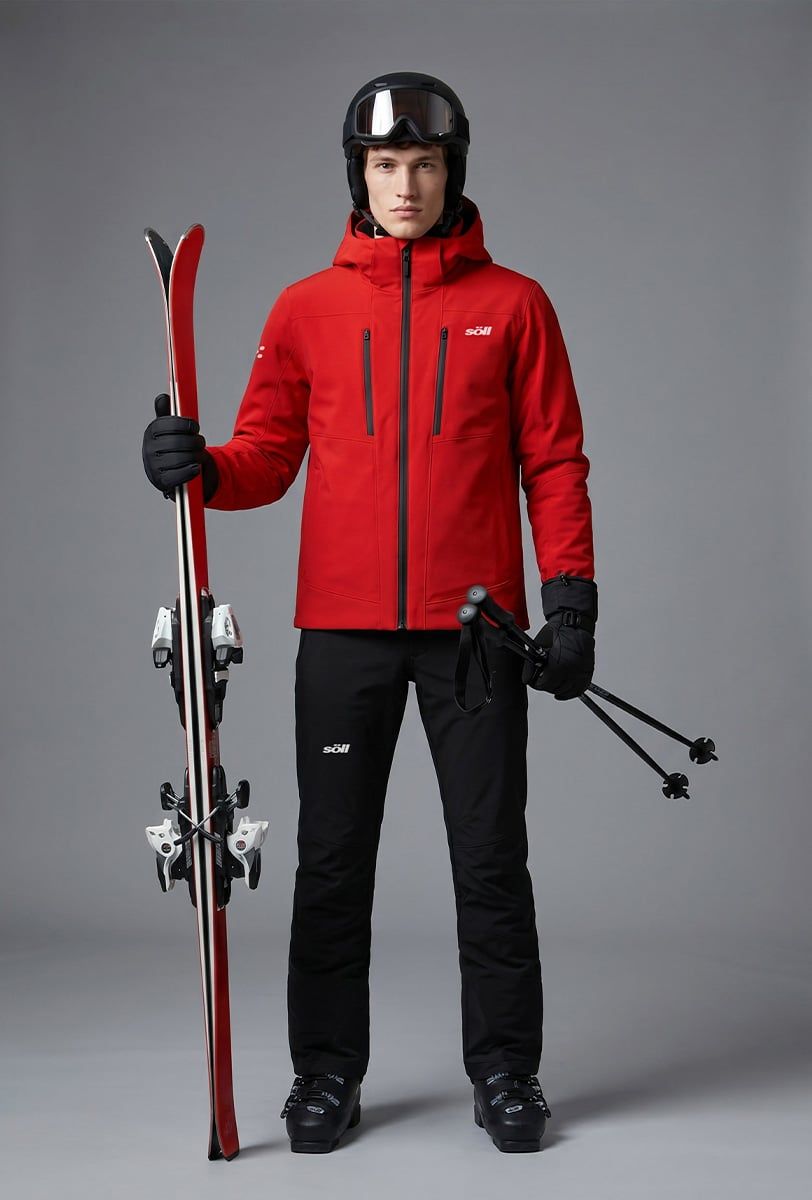 Chaqueta de esquí para hombre Söll STORM Red – detalle - 3