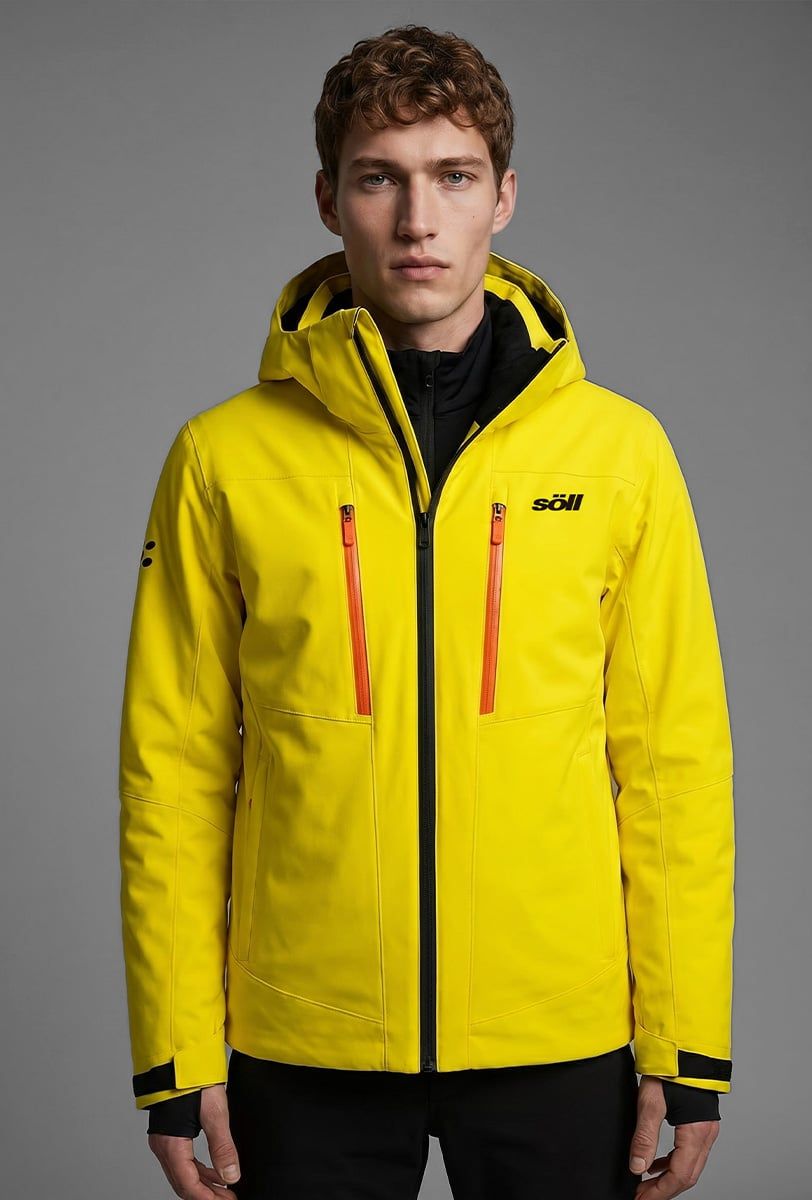 Chaqueta de esquí para hombre Söll STORM Yellow – detalle 1 - 3