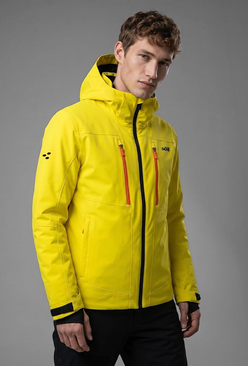 Chaqueta de esquí para hombre Söll STORM Yellow – primer plano - 2