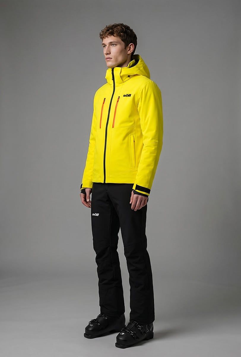 Chaqueta de esquí para hombre Söll STORM Yellow – detalle 2 - 4