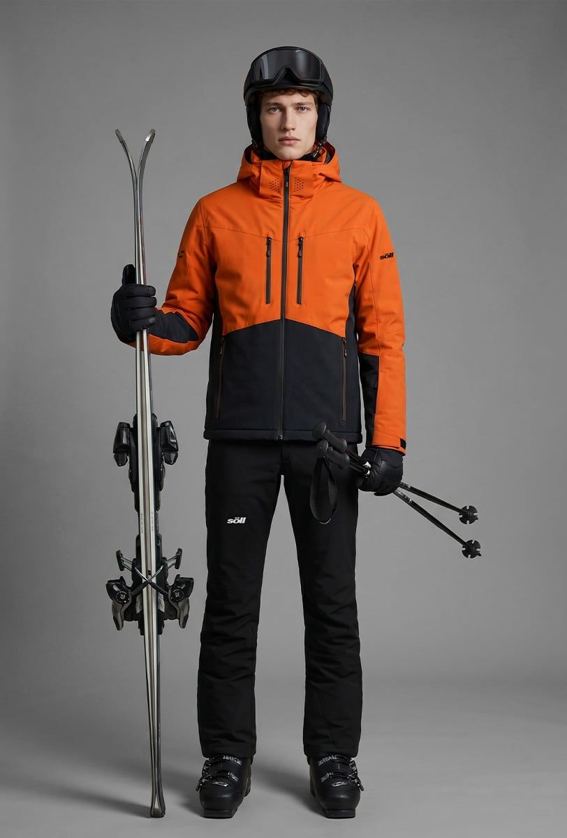 Chaqueta de esquí para hombre Söll SUMMIT Gold Flame – con esquís - 5