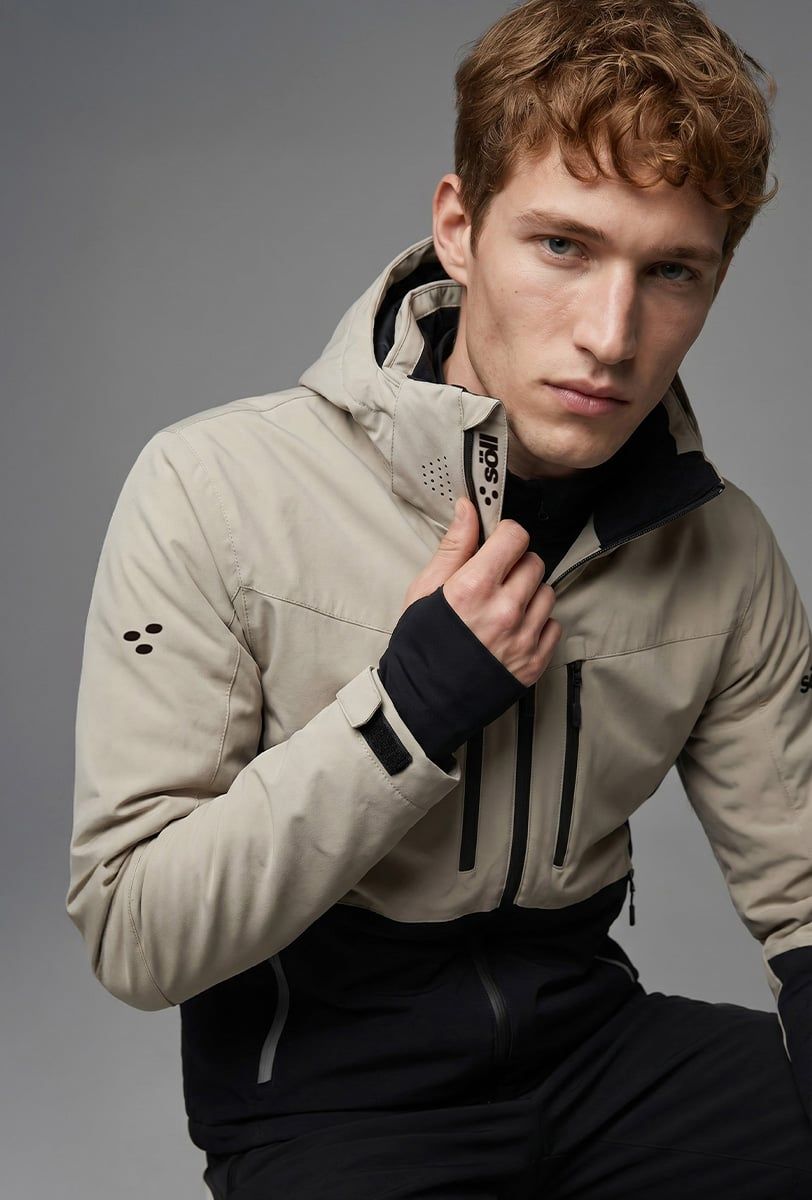 Chaqueta de esquí para hombre Söll SUMMIT Sand – primer plano - 6