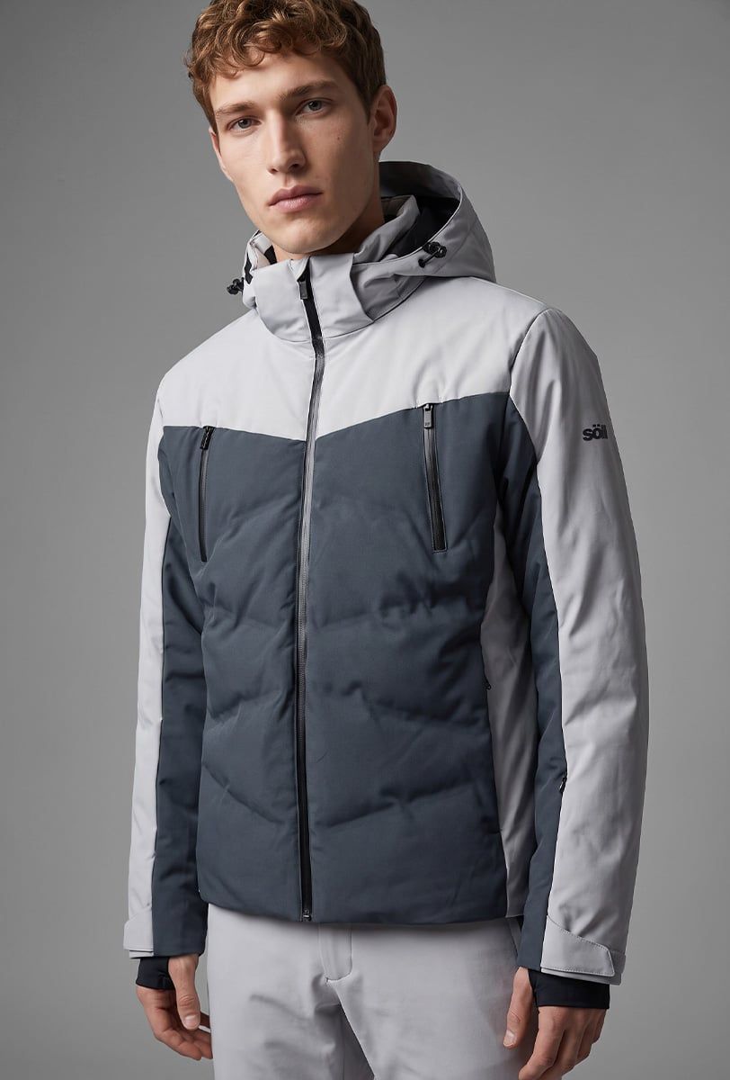 Chaqueta de esquí para hombre Söll TYPHOON II Light Grey – primer plano - 2