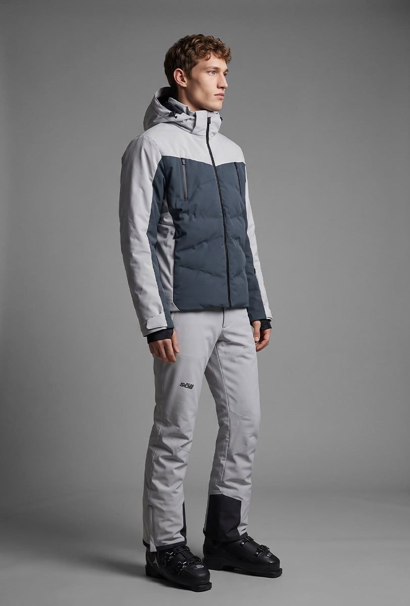 Chaqueta de esquí para hombre Söll TYPHOON II Light Grey – detalle 2 - 4