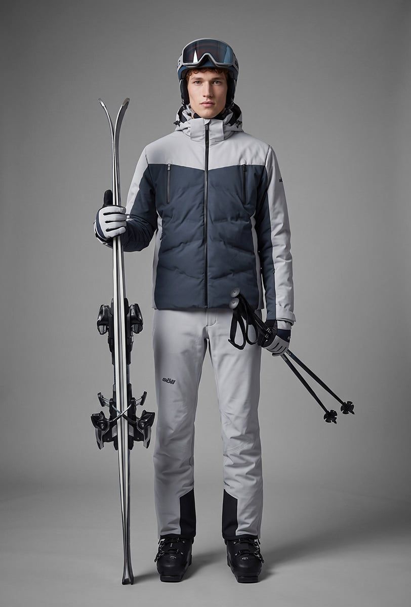 Chaqueta de esquí para hombre Söll TYPHOON II Light Grey – detalle 3 - 5
