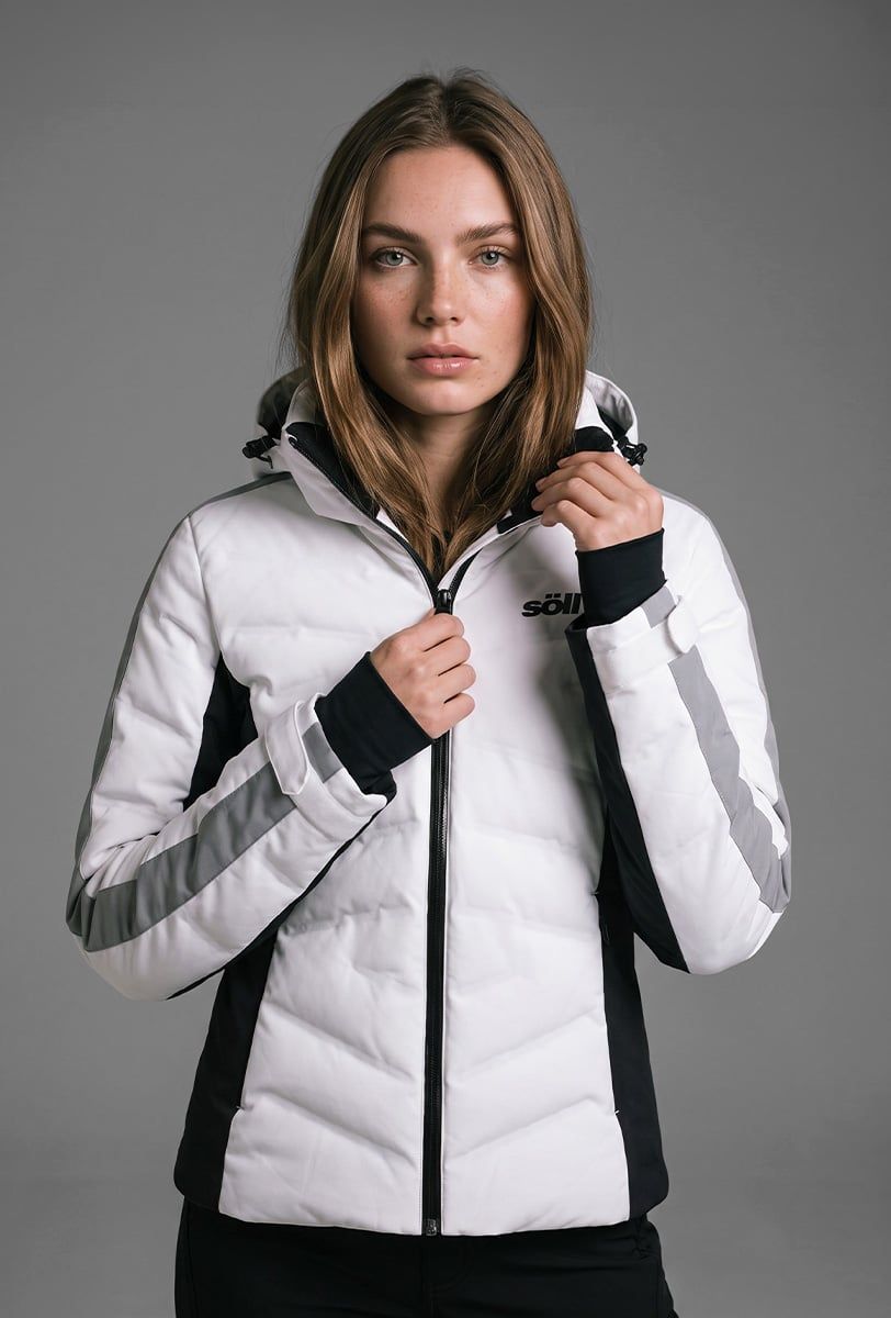 Chaqueta de esquí mujer Söll ABSOLUTE White – primer plano - 3
